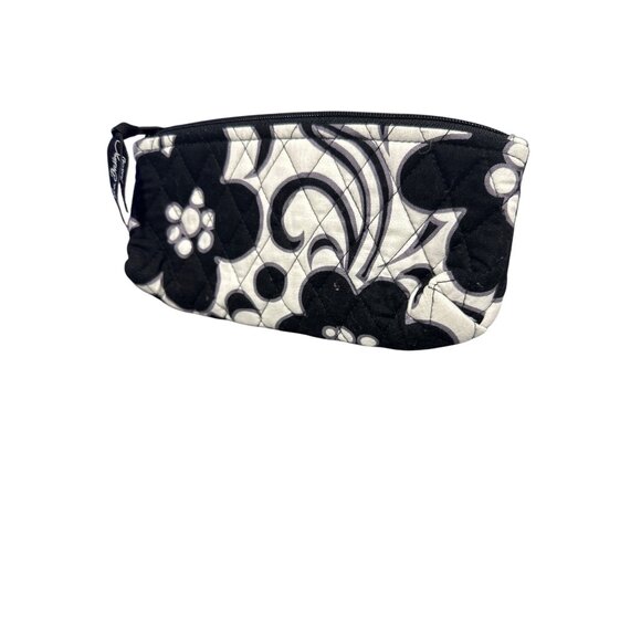 Vera Bradley Quilted Floral Black & White Makeup Bag Organizer Zipper Closure - Picture 2 of 5